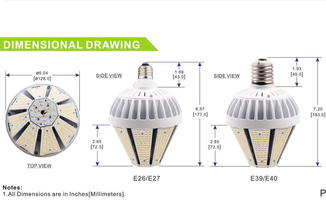 50W HID led replacement LED bulb
